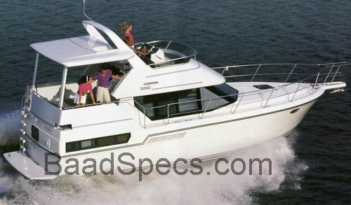 Carver 350 Aft Cabin tekniske specifikationer 